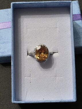 Estate - Silver Tone - Fashion Citrine Color Stone - Item 407